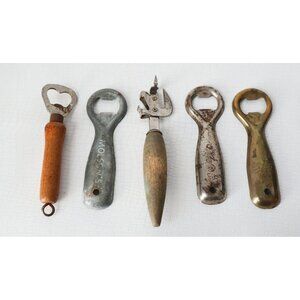 Vintage Assorted Bottle Opener Set - Rustic Condition - Molsons OKeefes & Magnum